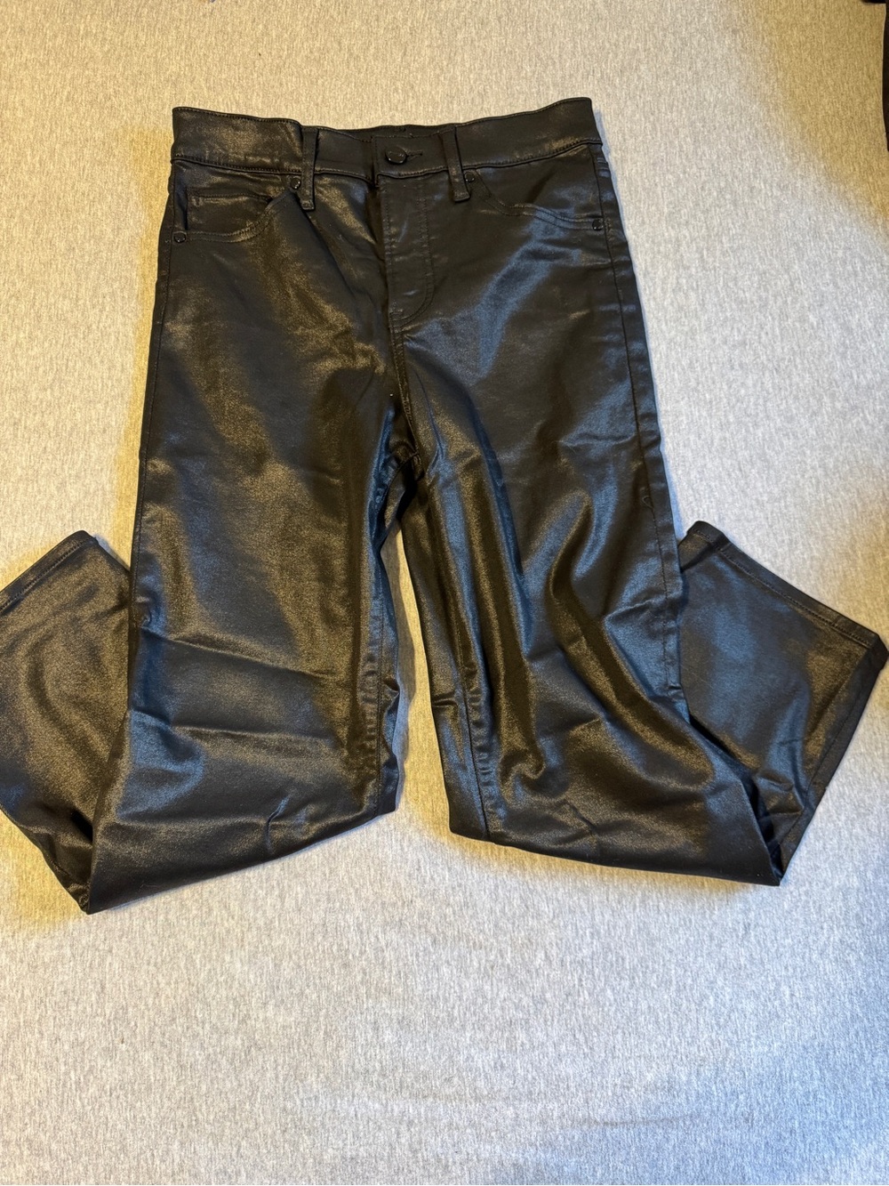 Express Black Ankle-Length Coated Pants